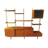 Modular wall shelf in Paolozzi teak