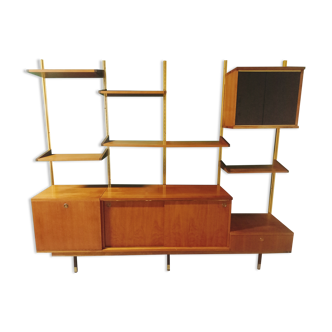 Modular wall shelf in Paolozzi teak