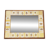 Ceramic and wood mirror by Michel Boillot