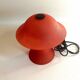 Vintage mushroom lamp red glass frosted effect