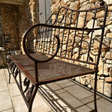 Handcrafted wrought iron garden bench