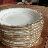 Set of 10 very small soup plates - Pommier Dureil 72 - Porcelain