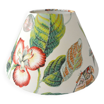 Orchid lampshade, flowers, butterflies vintage fabric