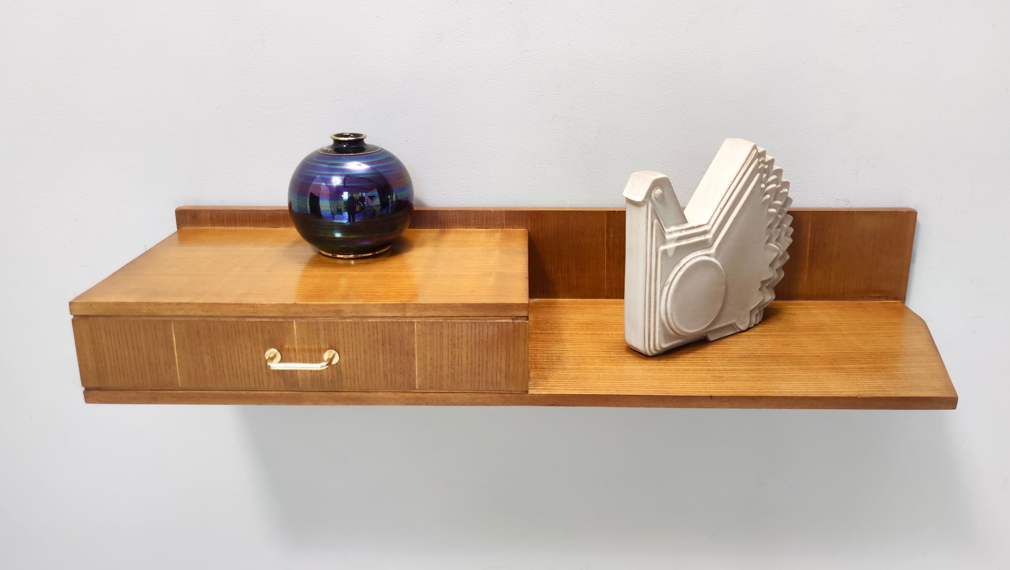 Beech and Durmast Wall-Mounted Console Table Italy