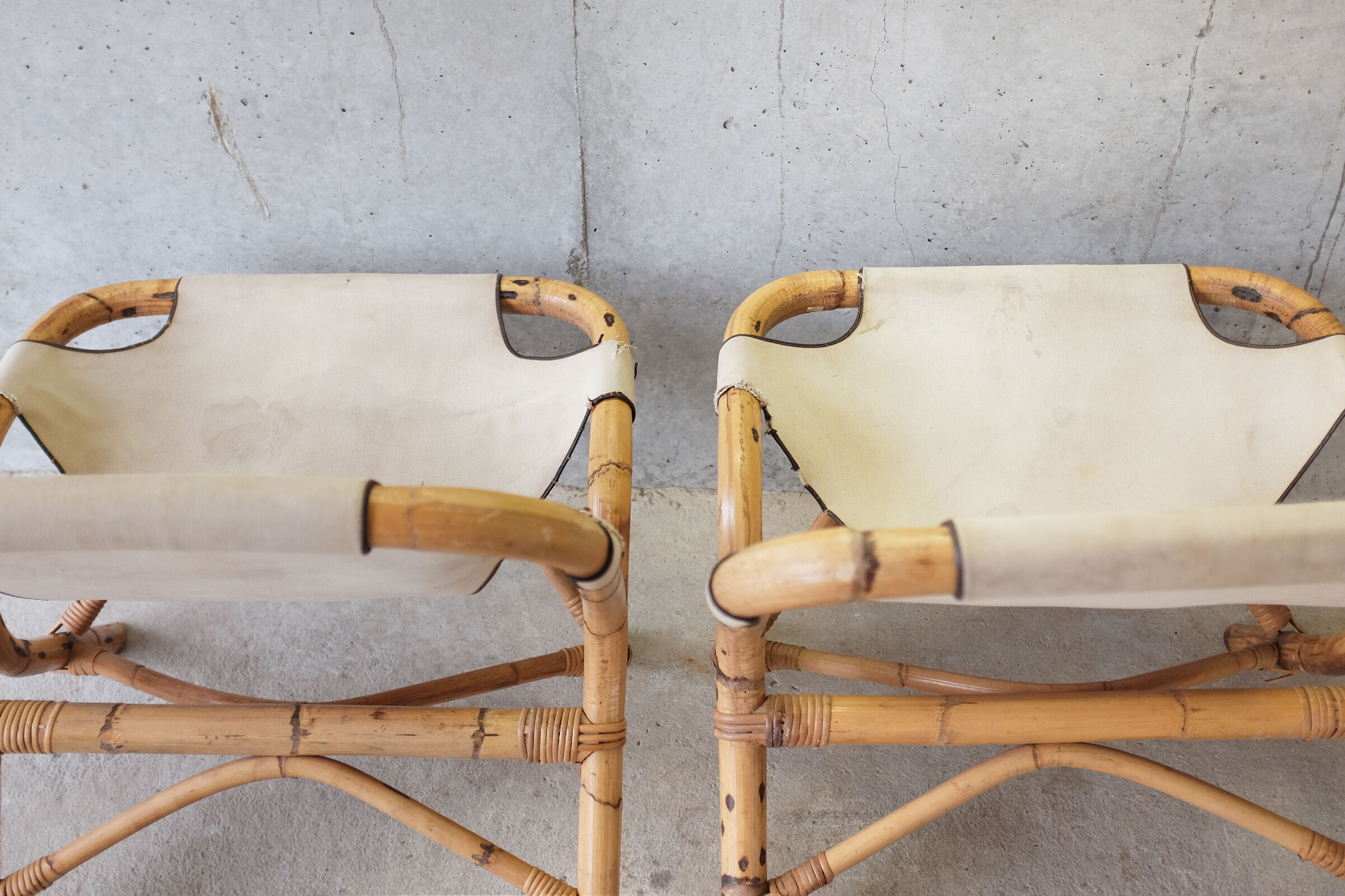 Pair of armchairs Rohe Noordwolde rattan, bamboo, 50