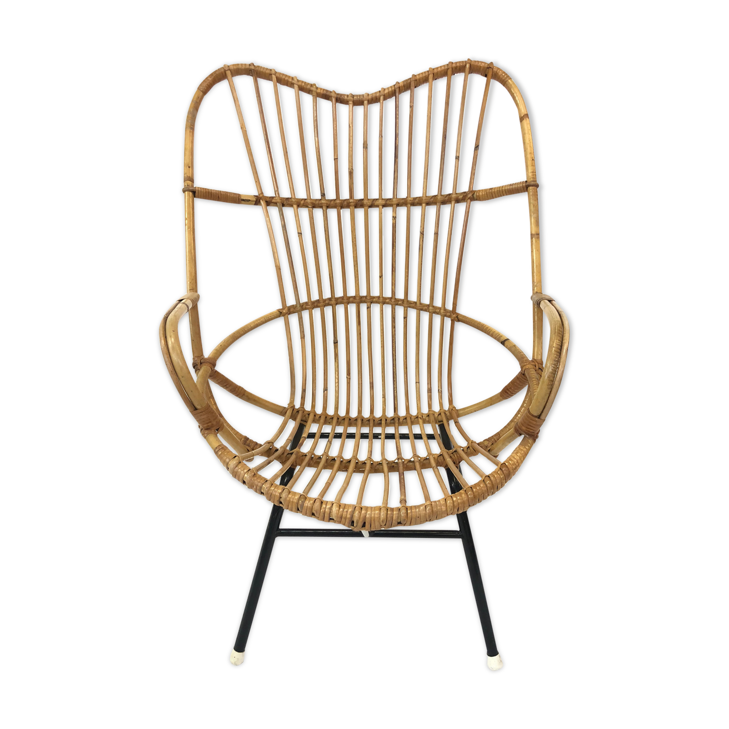 Rohe Noordwolde rattan chair, 1960, Netherlands XL siz