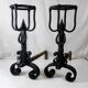 Pair of wrought iron landier andirons