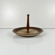 Round plate with ceramic handle, 1960s/70s