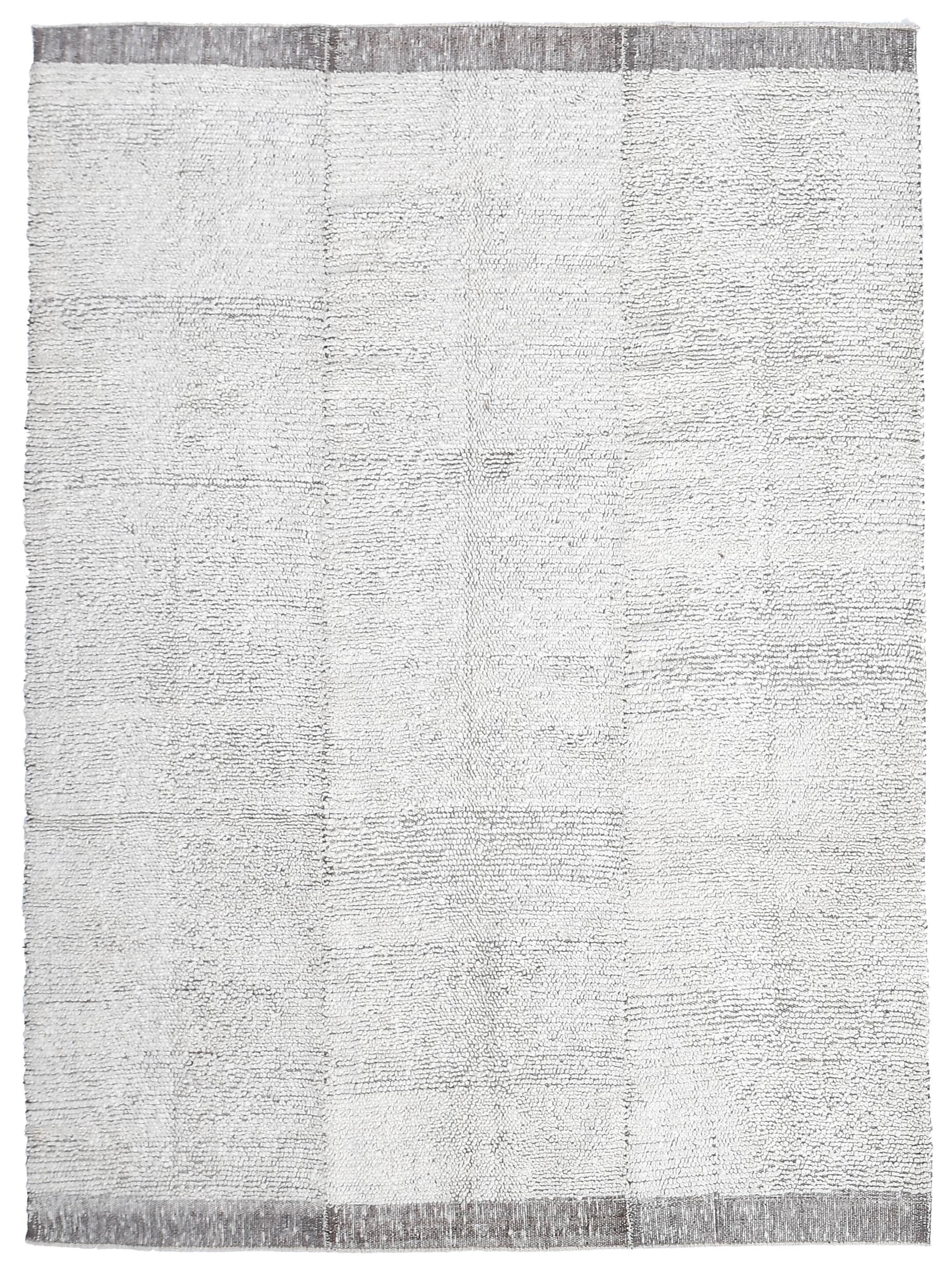 7x10 Brown White Handmade Turkish Vintage Rug 209x298Cm