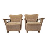 Pair of 50" Brutalist armchairs
