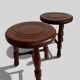 Mid-Century Chestnut Wood Stools Attributed to Charles Dudouyt, 1950s
