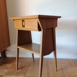 Vintage bedside table in oak, 60-70s
