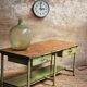 Old workbench kitchen island steel with wood