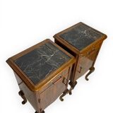 Tables de chevet italiennes en noyer, années 1930/1940