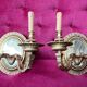Pair of Louis XVI style solid gilded bronze wall sconces.