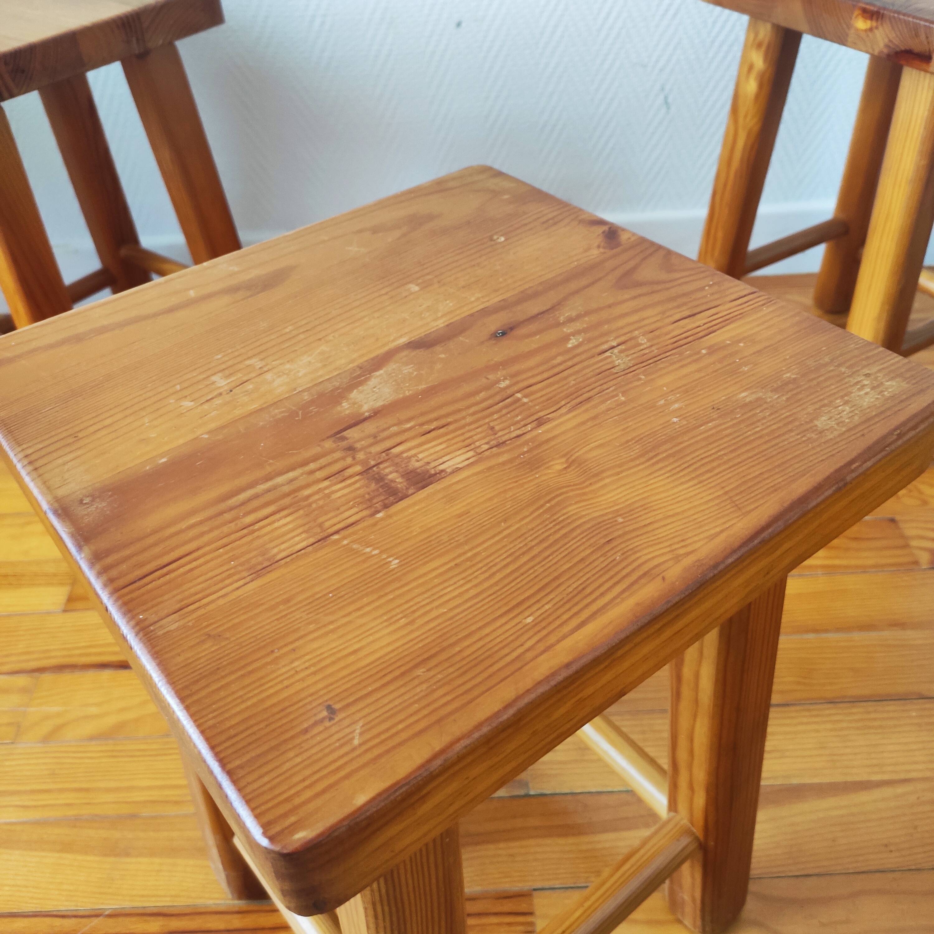 4 vintage 1970s Scandinavian style stools