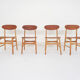 Set of four teak plywood chairs, The Netherlands 1950's