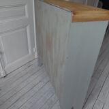 Vintage bookcase green of gray wooden top
