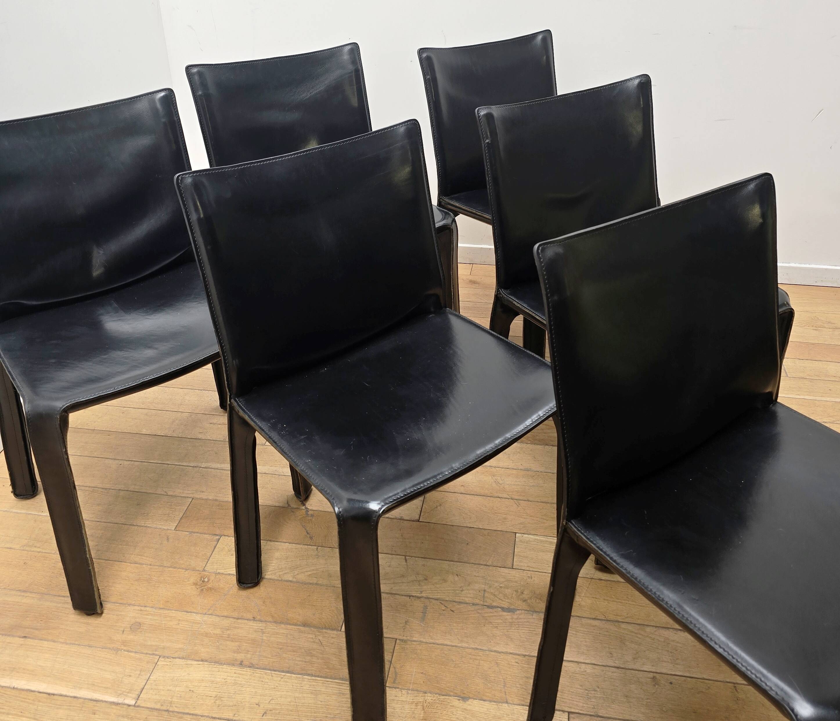 Set of 6 CAB 412 chairs, Cassina