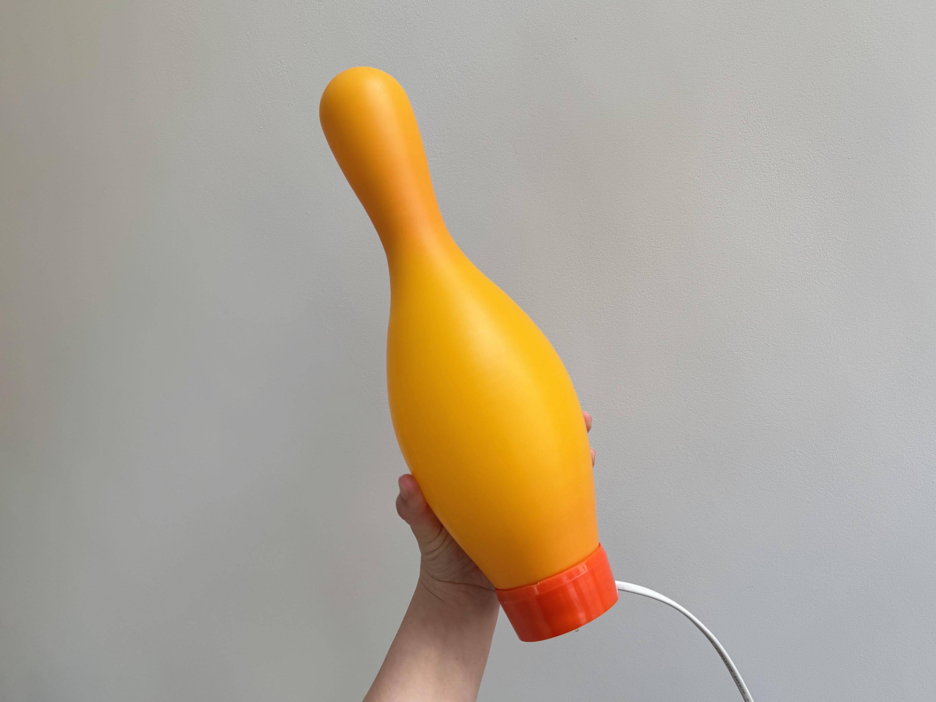 Cheerful vintage plastic cone table lamp