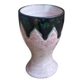 Vallauris egg cup with Voltz ceramic point decoration.