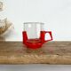 5 vintage red glass and plastic cups