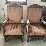 2 fauteuils Louis XIII