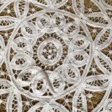 White cotton tablecloth with openwork embroidery 160X170 cm
