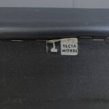 black leather Tecta -seat sofa by Hans Konecke 1960s