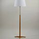 Oak and Brass Floor Lamp Marked “GO 12 WDH”, Sweden, 1950s