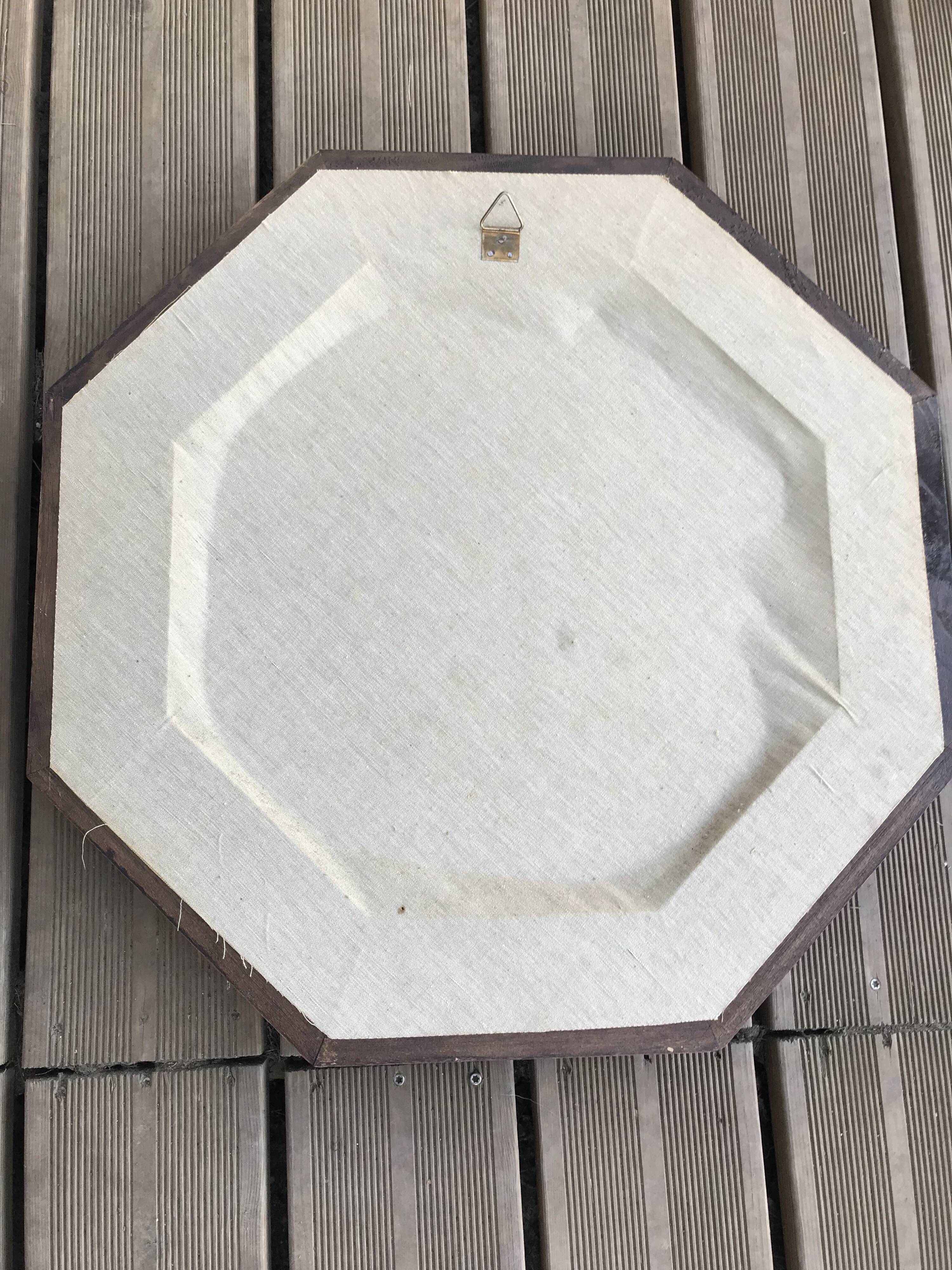Octagonal mirror wooden frame