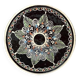 Vintage terracotta dish with enamelled geometric decoration, 20th century