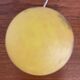 Yellow, round art deco table lamp. Art d'France