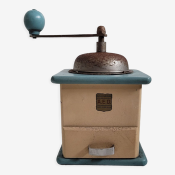 Blue beige coffee grinder aed