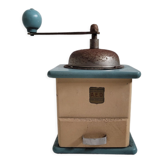 Blue beige coffee grinder aed