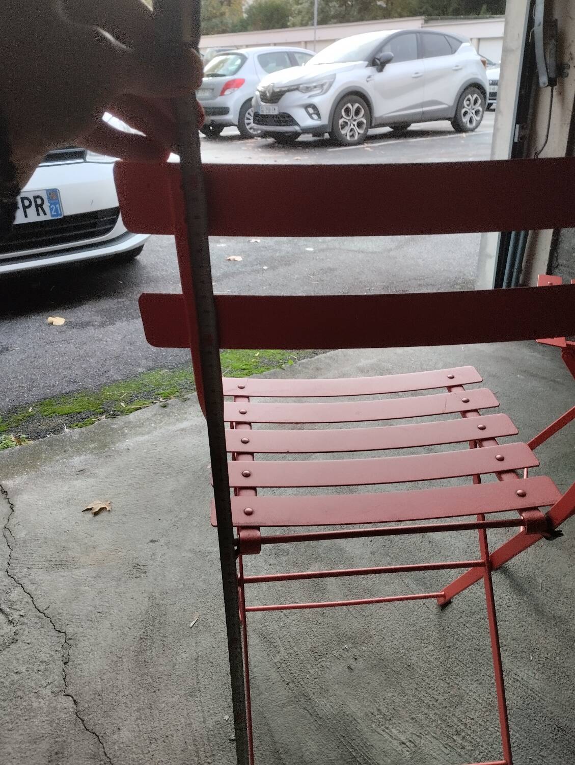 Folding steel chairs, set 2