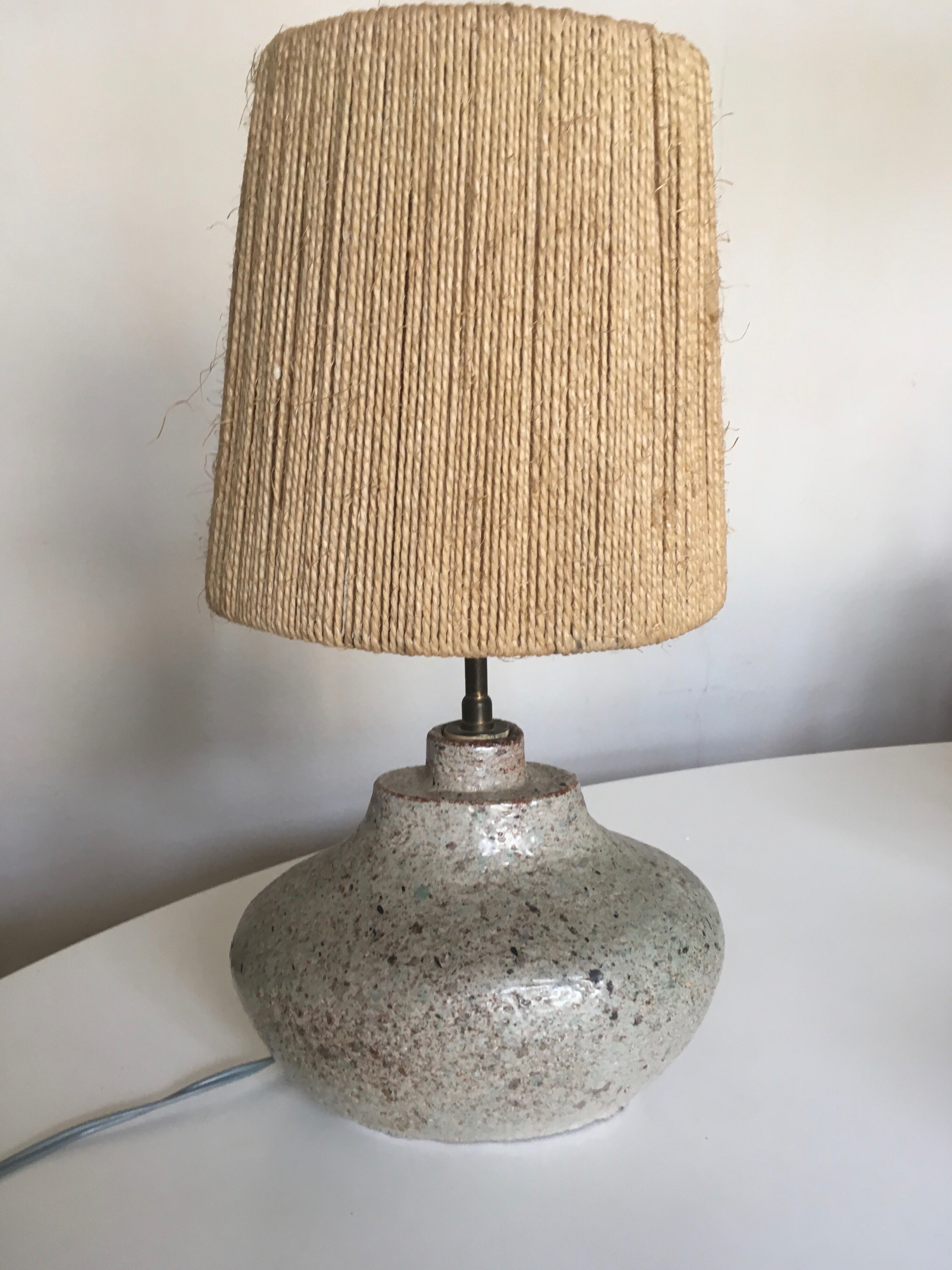Lampe de grès Accolay 70 abat jour de corde