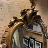Louis XV style wood and gilded stucco mirror