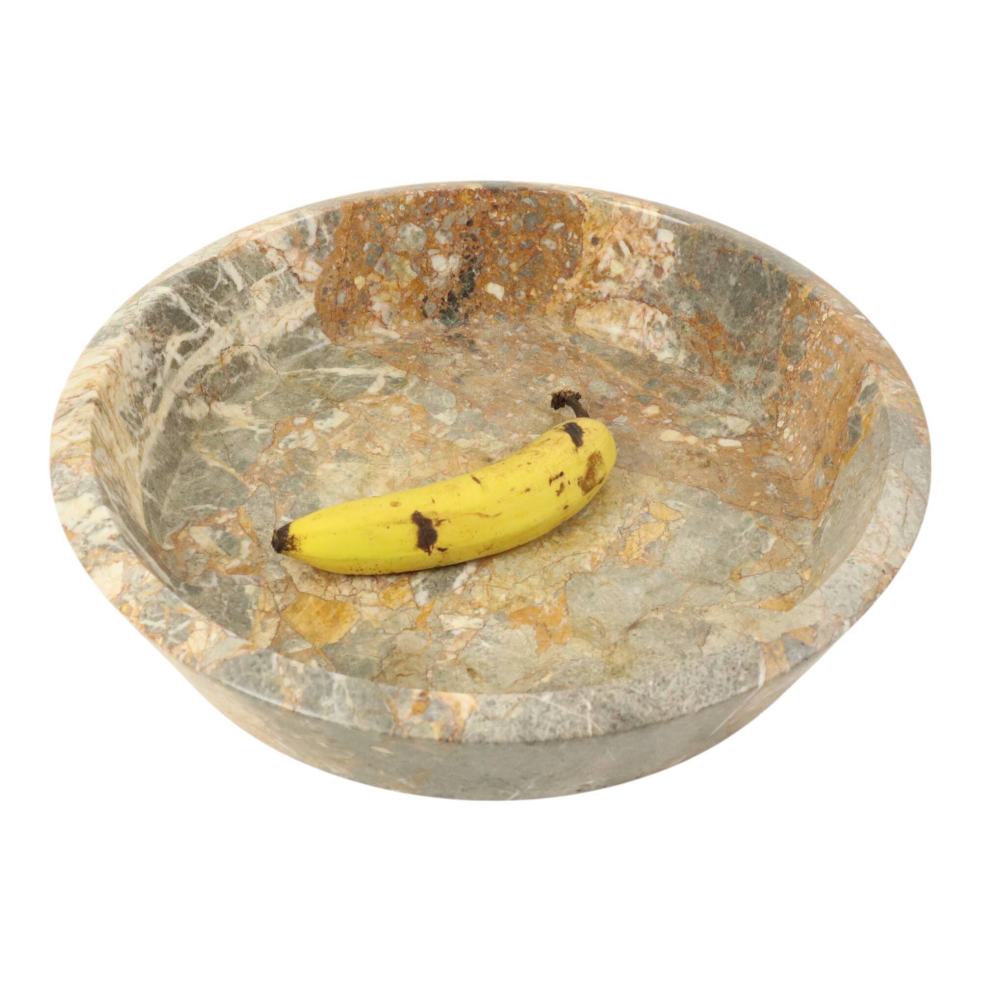 Heavy Large Marble Fruit Bowl XL Natural Stone 40cm