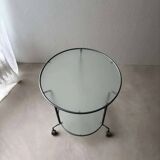 Ikea two-tiered serving trolley with glass.