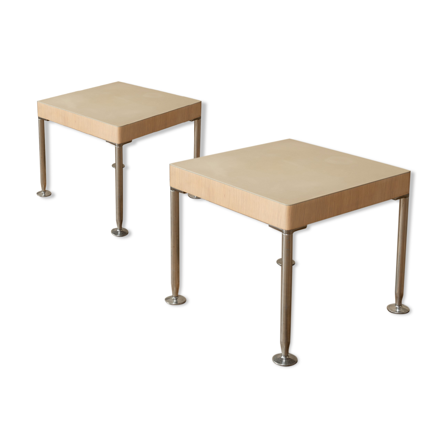 B&b italia pair of wenge veneer side tables