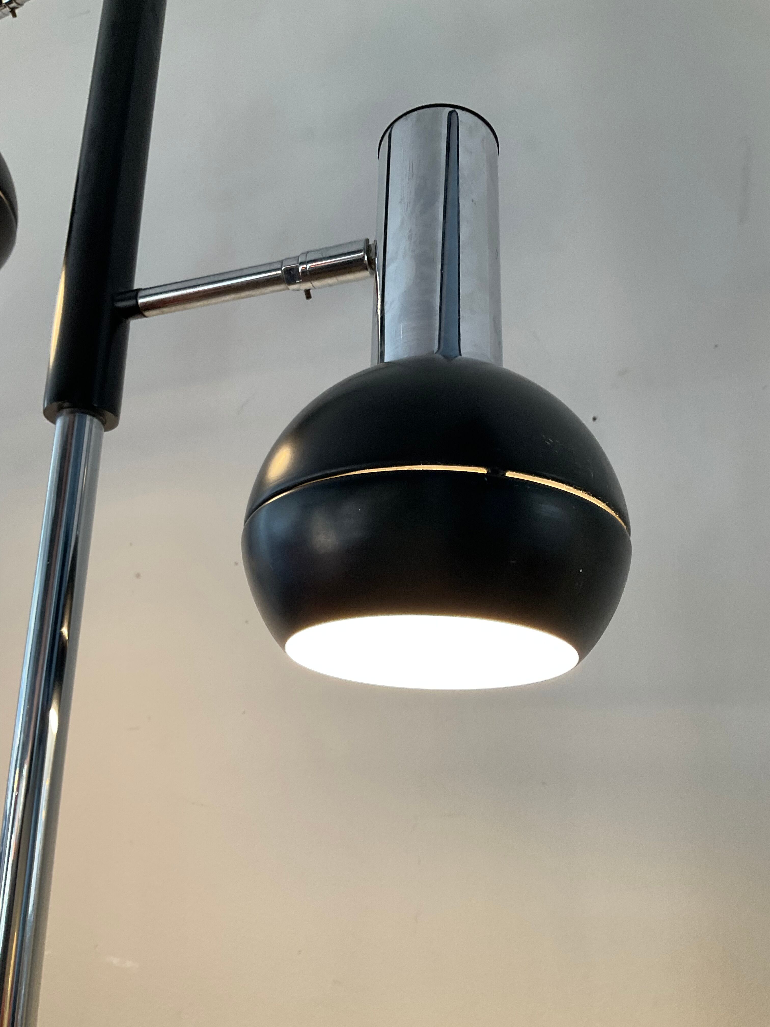 Lampadaire liseuse vintage 2 spots années 70