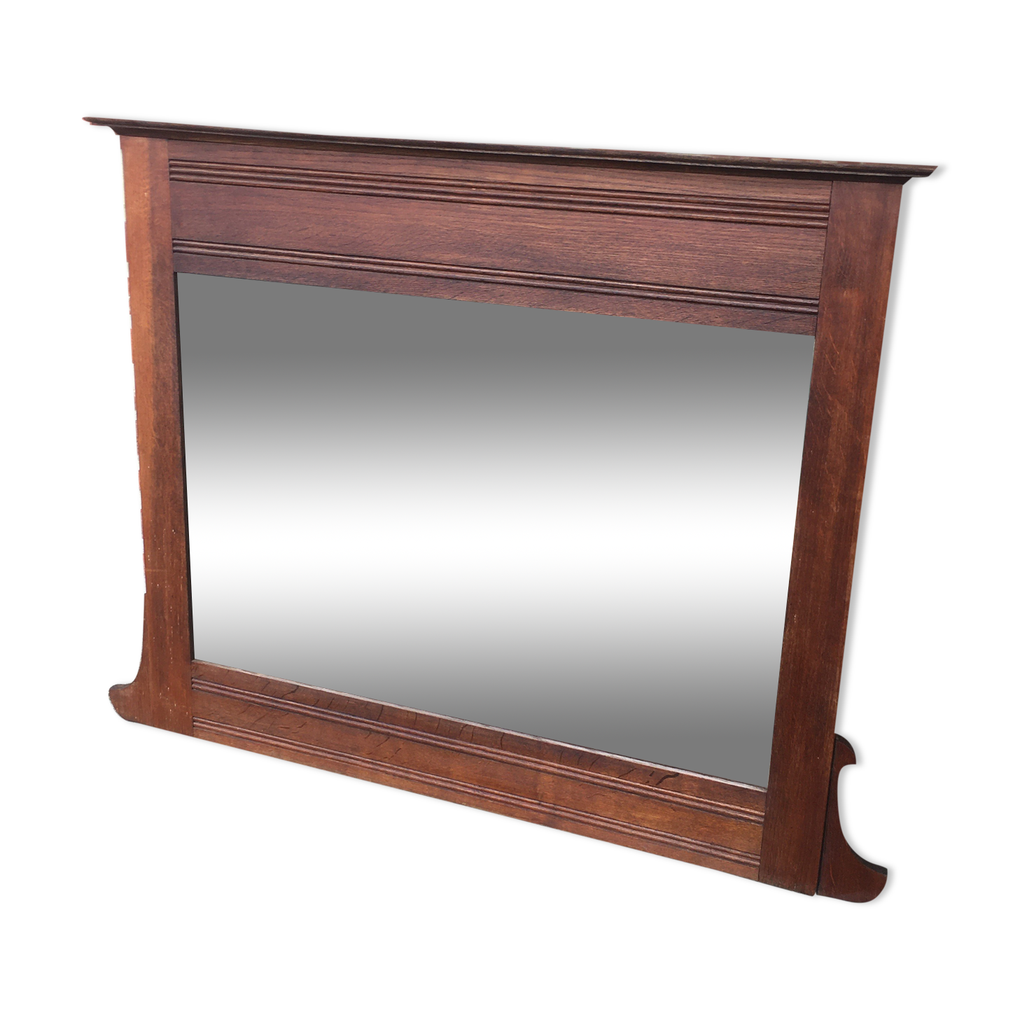 Beveled wooden mirror, 99x83cm
