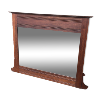 Beveled wooden mirror