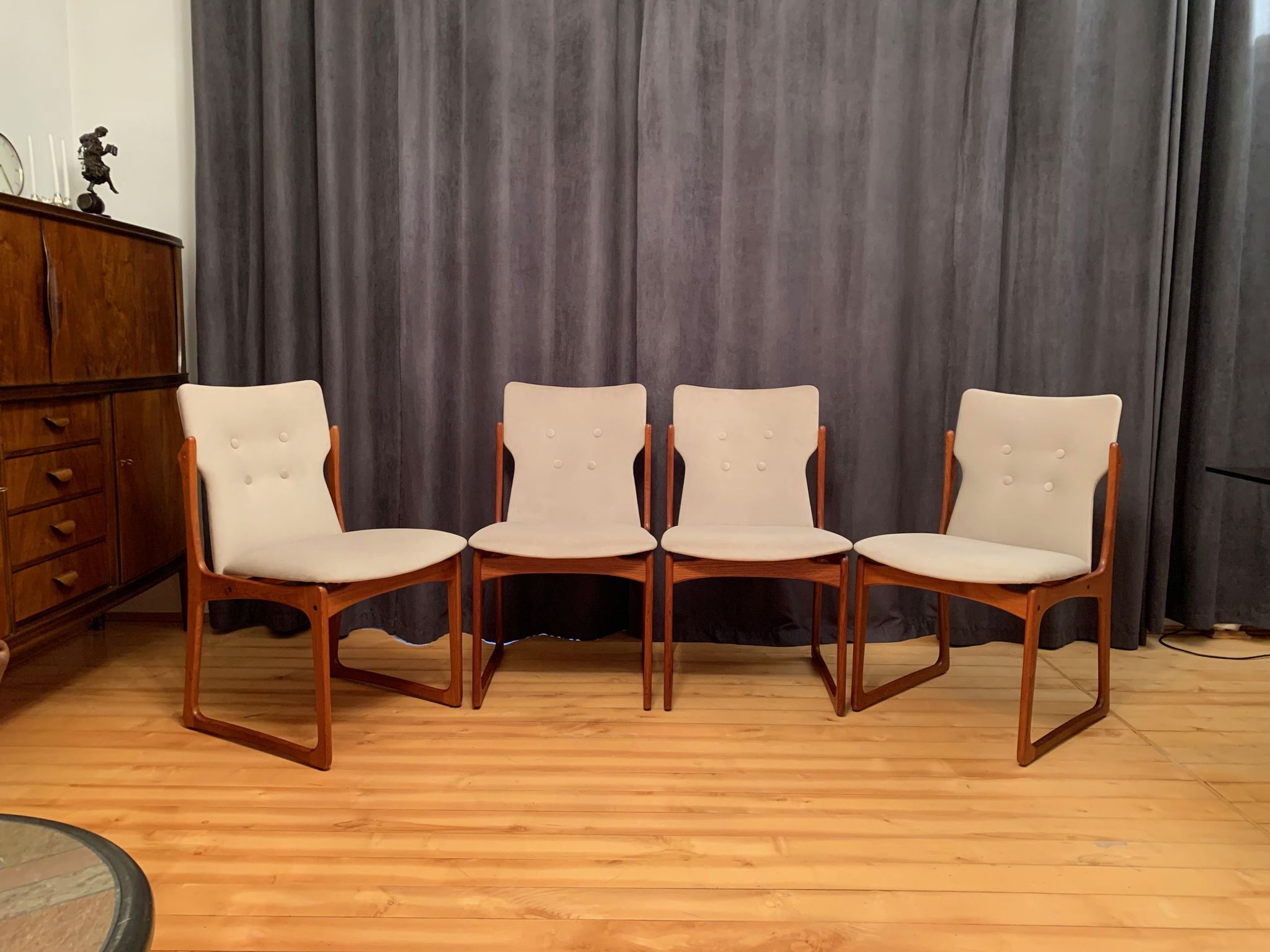 Ensemble de quatre chaises Vamdrup Stolefabrik, Danemark, années 1960