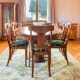 Table en bois Christian Robert + 6 chaises + rallonge
