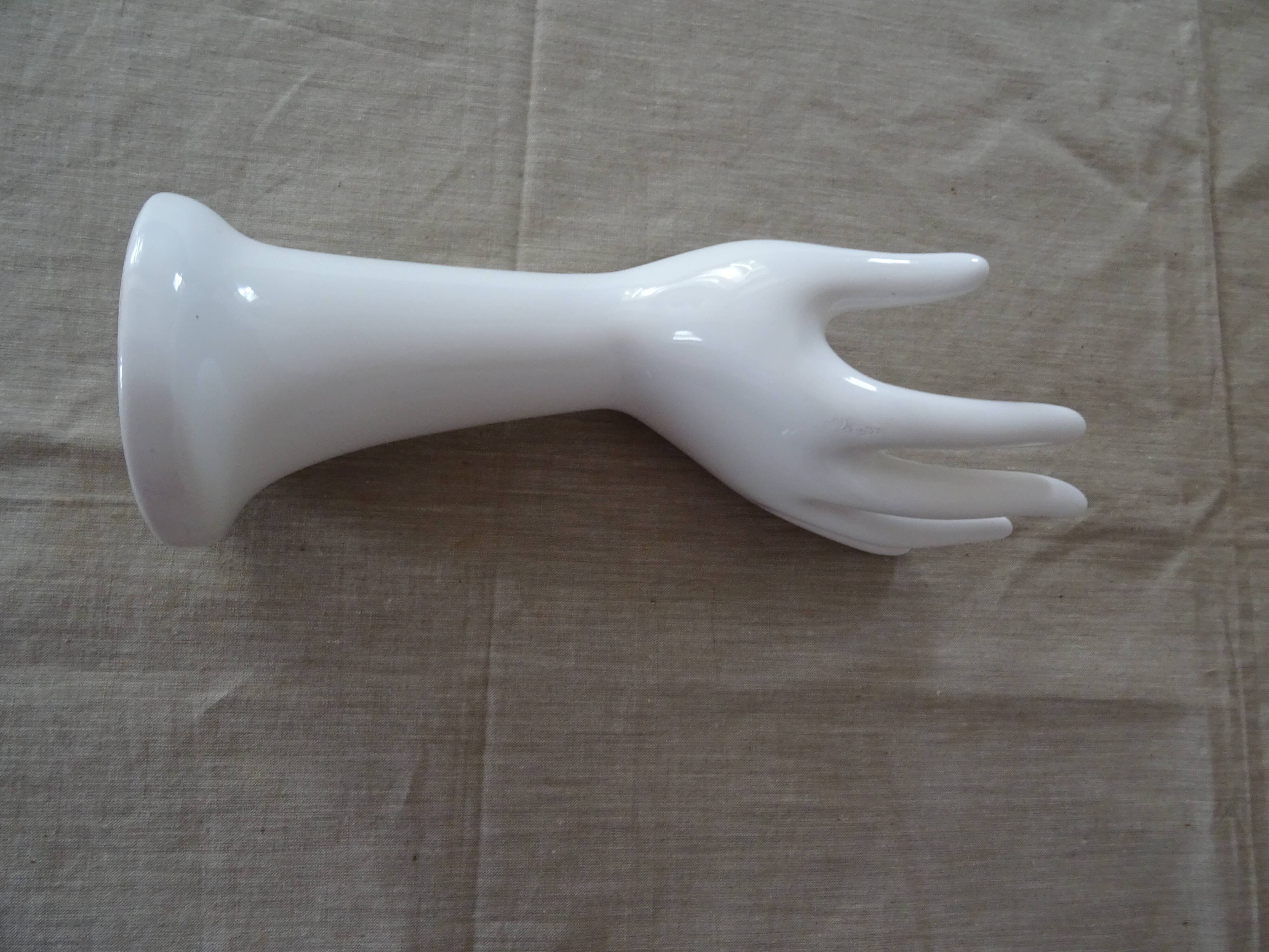 Hand flaguier faience white brand CAA vintage
