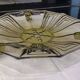 Cup or centerpiece cup, green glass, vintage art deco pattern