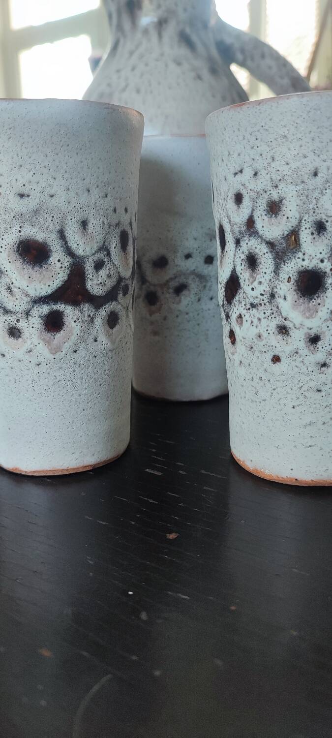 Pierlot 60s enamelled stoneware orangeade service