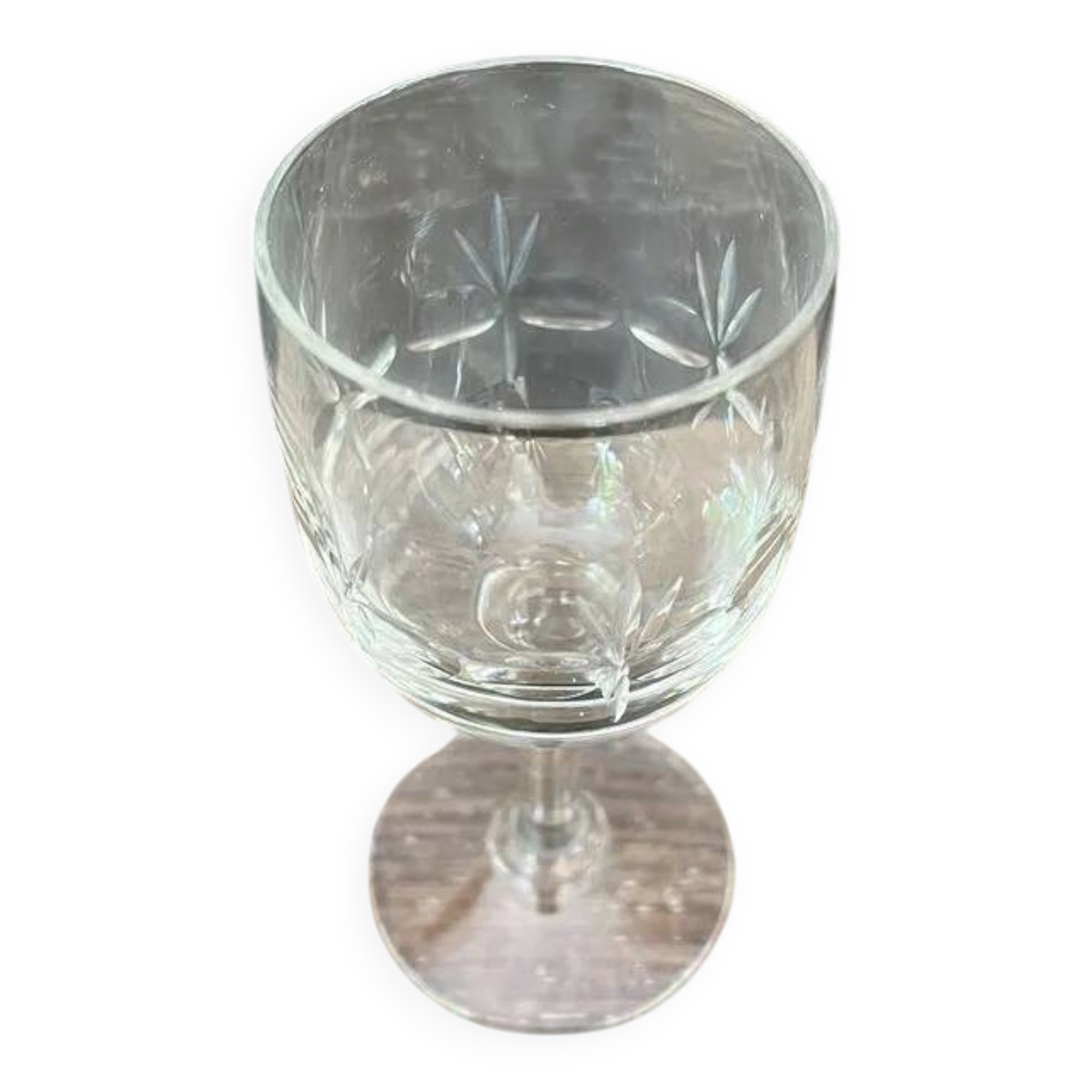 Cut crystal stemmed glasses